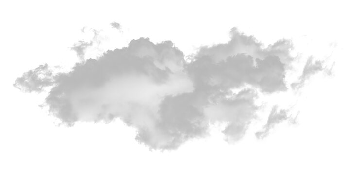 puffy, wispy grey cloud floating in sky 