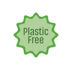 plastic free icon on white background	