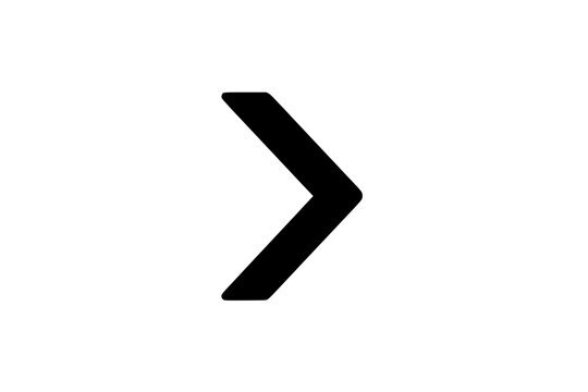 Isolated black right facing chevron icon
