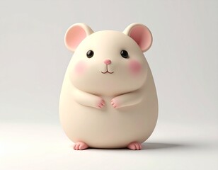 Adorable Mouse Portrait: A charming illustration captures the essence of a cute, cuddly mouse, radiating warmth with its inviting expression and playful pose.