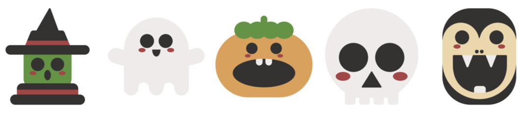Simple cute Halloween character graphic elements by Zafranm SVG-Pack
