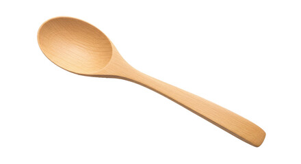 A wooden spoon on a white background.