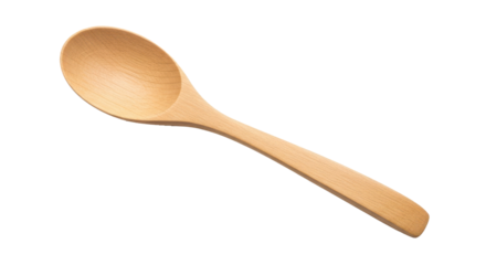 A wooden spoon on a white background.