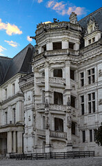 Internal court of royal castle in the city Blois, France. XIII - XVII centurjes