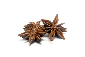 Star Anise Spice Isolated on White Background