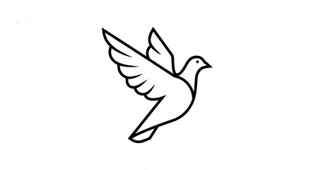 Obraz premium Minimalist Outline Flying Dove Peace Symbol Elegant Line Art Design
