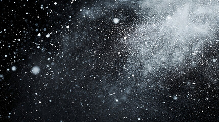 Obraz premium A black and white photo of snowflakes falling from the sky