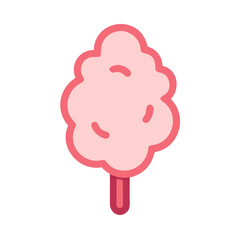 Cotton candy icon in flat vector style with pastel colors  