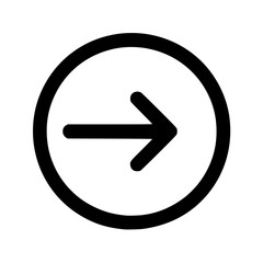 Isolated Black Arrow Right Icon in Circle
