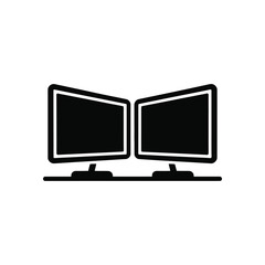 Fototapeta premium Dual monitors icon illustration for computer setup on white background