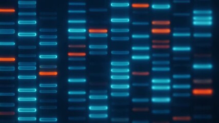 Abstract representation of genetic sequences displayed in vibrant colors showcasing the complexity of DNA and biotechnology. - Powered by Adobe