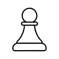 Simple outline drawing of a black and white chess pawn piece