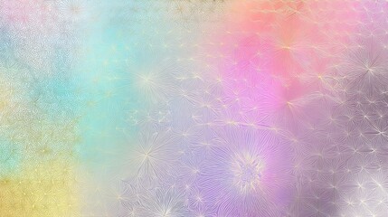 A soft rainbow linear background with guilloche patterns and polygonal elements, forming an elegant money-inspired design.