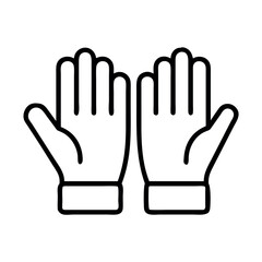 Obraz premium Simple line art icon of open hands reaching upwards in prayer or supplication