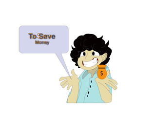 Man Holding Money Bag and Saying 