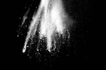 White powder explosion on black background. © piyaphong