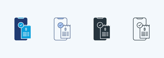 Digital Receipt Multiple Style Icon Collection