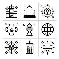 Collection of modern and abstract geometric icons