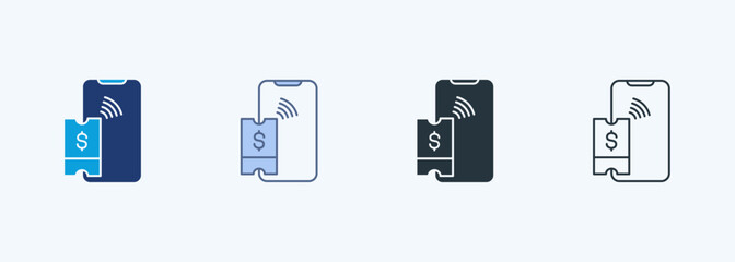 Contactless Ticketing Multiple Style Icon Collection