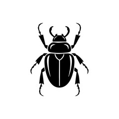 Detailed beetle design symbolizing nature, entomology, biodiversity, and natural life in minimalist style.
