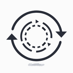 Circular arrows forming continuous cycle illustration for business concept