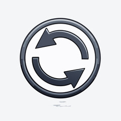 Circular arrows symbolizing rotation cycle or process on white background