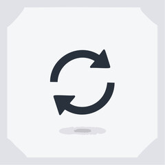 Circular arrows icon repeating symbol indicating process or cycle