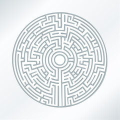 Circular maze illustration complex pathfinding and problem solving concept