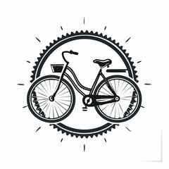 Classic bicycle illustration with sunburst perfect for transportation concepts