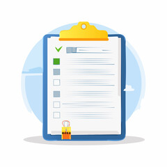 Clipboard checklist illustration complete task project management concept