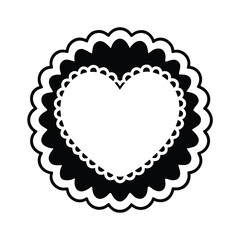Delicate vintage lace heart doily decorative pattern for crafts and design