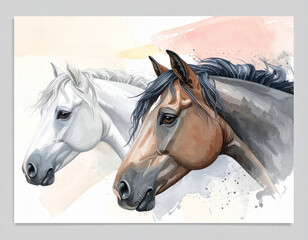 Two horses illustration
