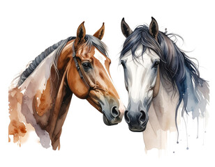 Two horses illustration