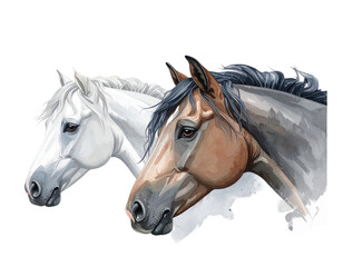 Two horses illustration