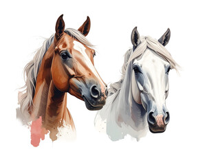 Two horses illustration