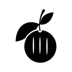 minimal silhouette vector of longan fruit