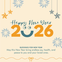 Editable Typography New Year 2026 Poster Template | Elegant Font Art Digital Download