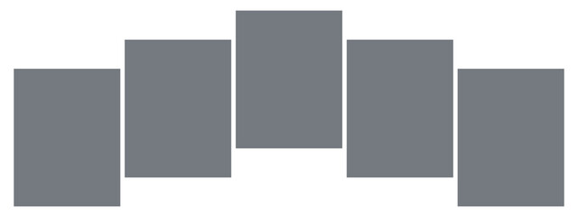 Photo frames collage template illustration. 5 Photo collage template. Vector template empty frames