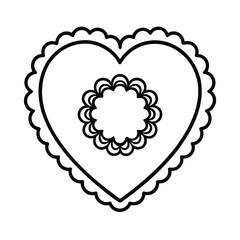 Elegant heart shaped lace doily with delicate floral cutouts