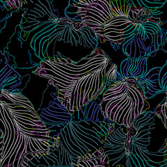 Seamless floral pattern, classic flower ornament, abstract ditsy print in vintage motif. Elegant botanical design of beautiful large wild flowers, leaves, small branches, herbs. Vector illustration.