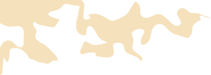 An abstract beige organic shape flowing across a black background, resembling fluid waves or natural terrain in a minimalist modern style.