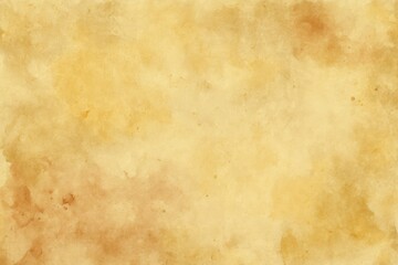 Obraz premium Yellow watercolor background with aged paper texture, faded washes, and subtle stains giving it a vintage, handcrafted appearance.