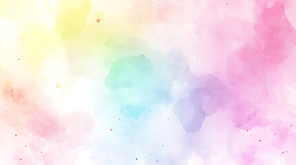 A colorful watercolor painting with a rainbow background