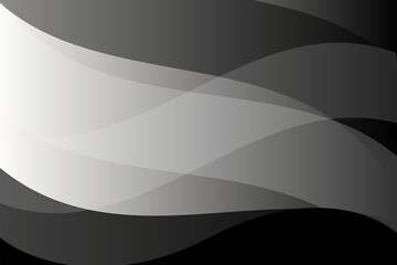 Black abstract wave background with soft flowing design 