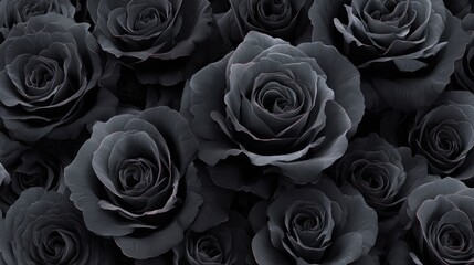 luxurious dark black roses background,