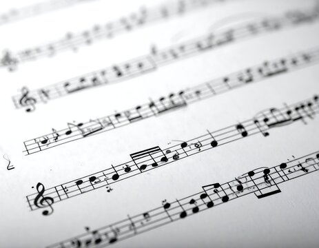 Close-up musical sheet music