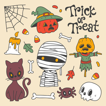 Hand drawn halloween element 4