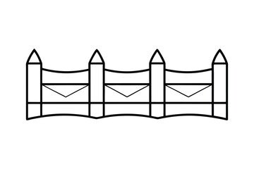 fence line art vector illustration