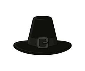 Black Pilgrim hat illustration 