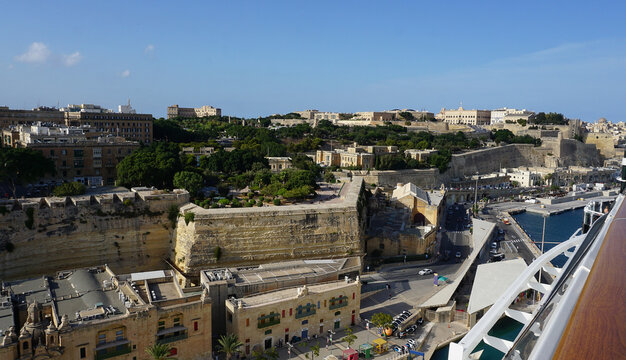 Drone view of Valletta city - capital of Malta island